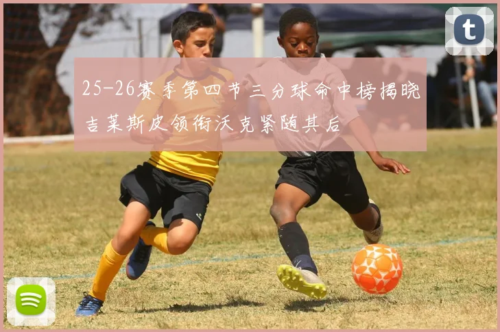 25-26赛季第四节三分球命中榜揭晓吉莱斯皮领衔沃克紧随其后